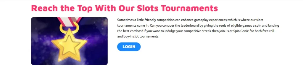 Tournaments spin genie casino